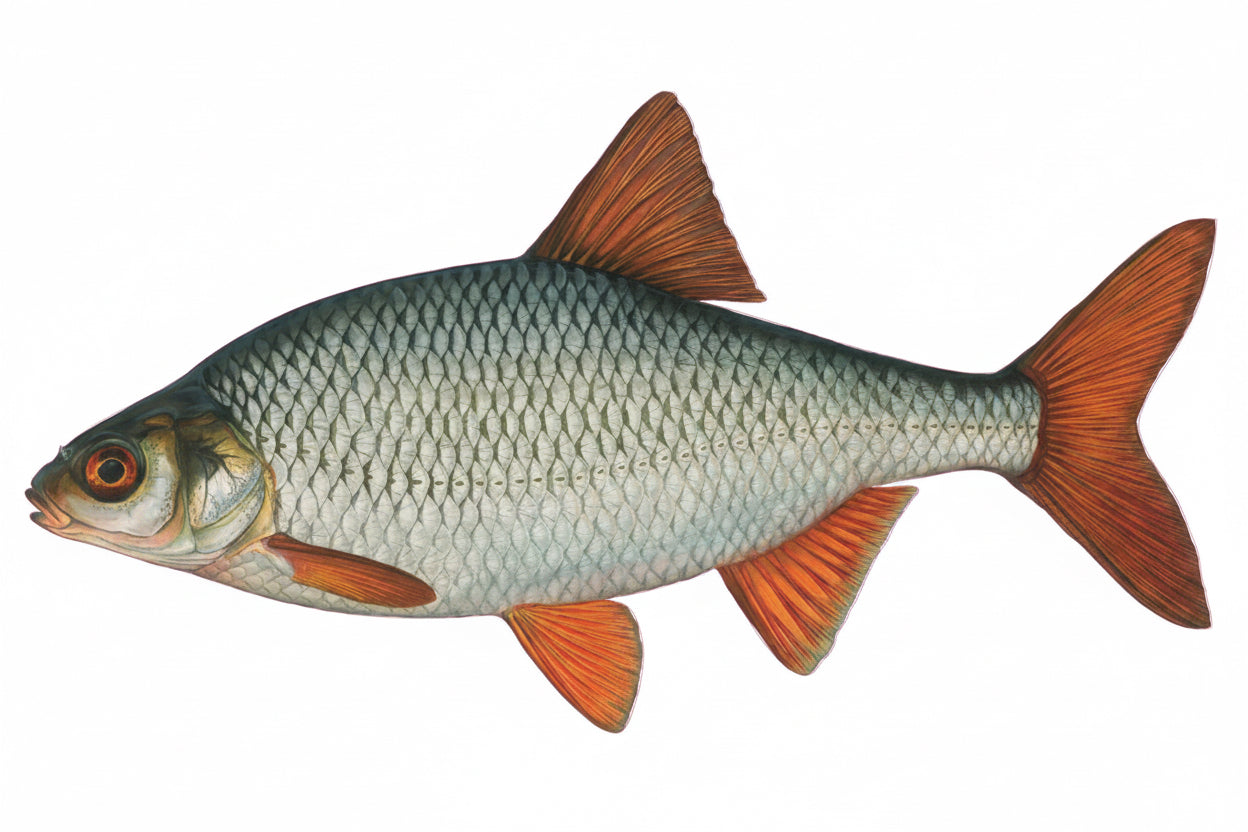 Konturenfisch Rotauge gezeichnet von Eric Otten