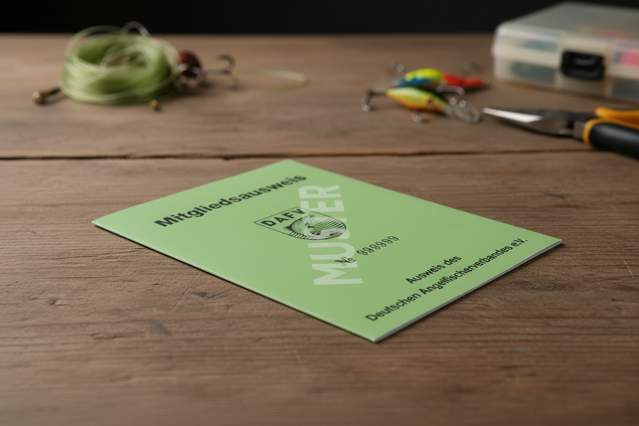 Vereine und Verbände können den DAFV Mitgliedsausweis, auch "Sportfischerpass" genannt, beim www.DAFV.shop beziehen.