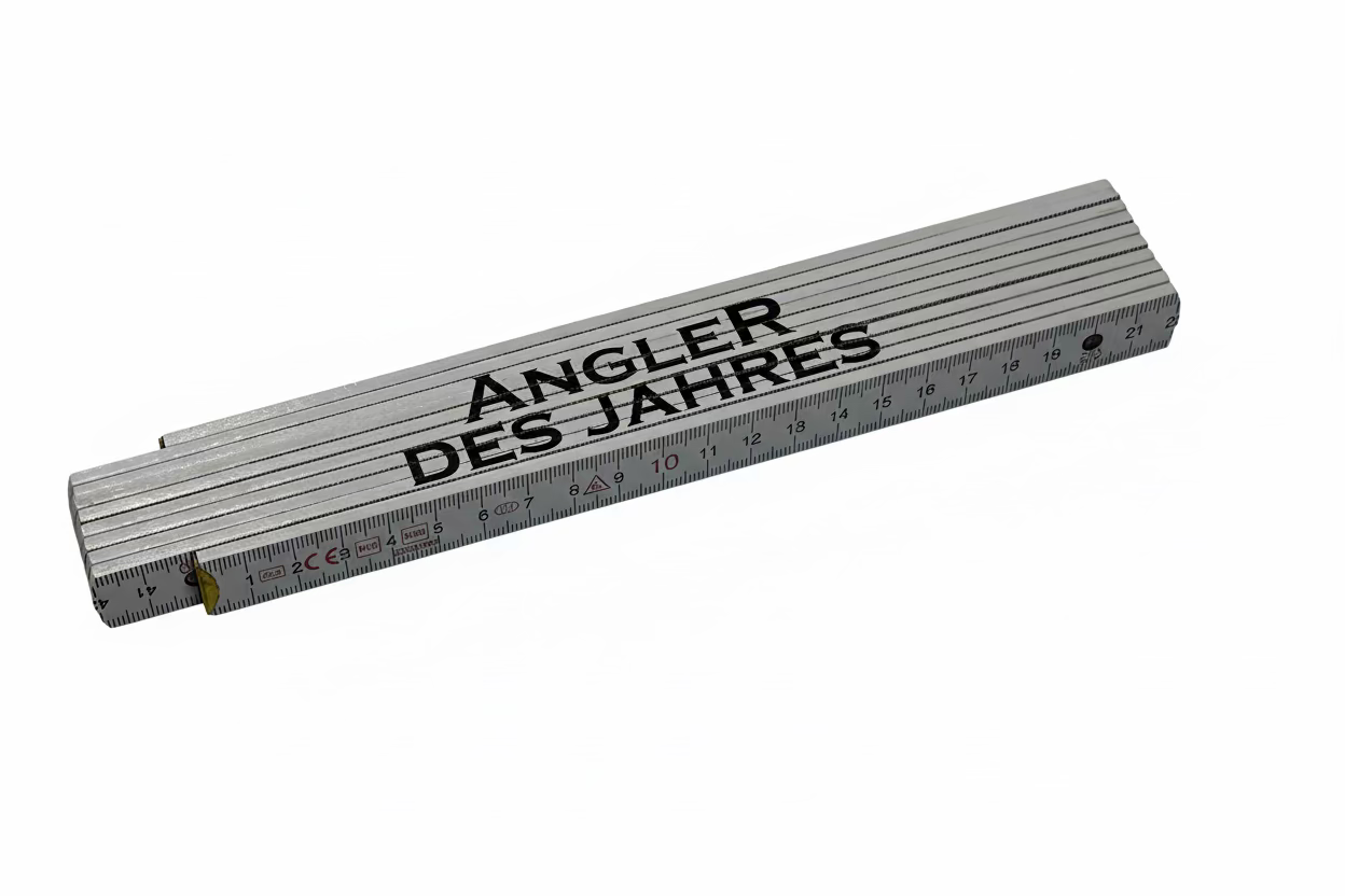Zollstock „Angler des Jahres“ – 2 m Meterstab aus Holz