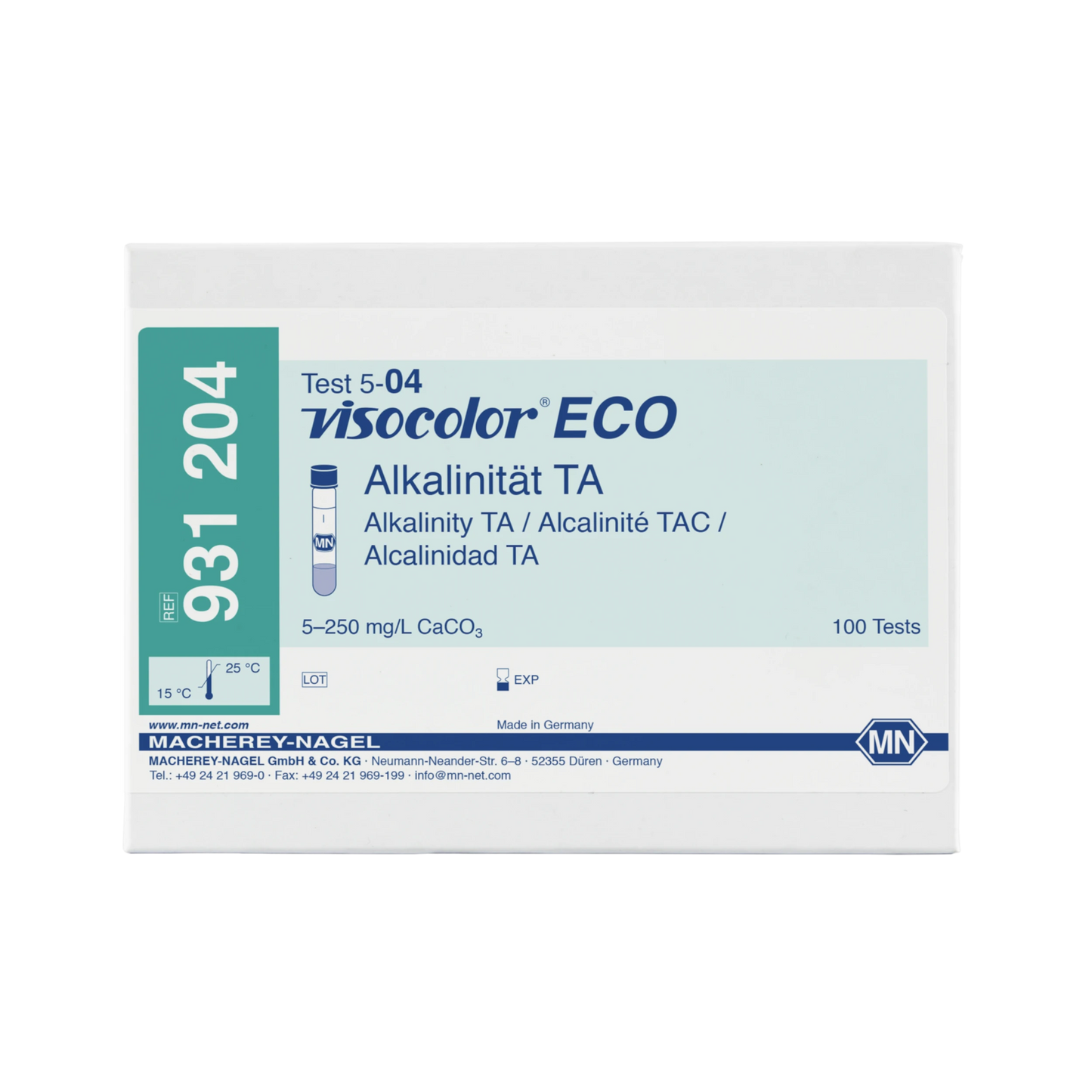 MACHEREY-NAGEL Kolorimetrischer Test VISOCOLOR ECO Alkalinität TA, Nachfüllpackung (931204)