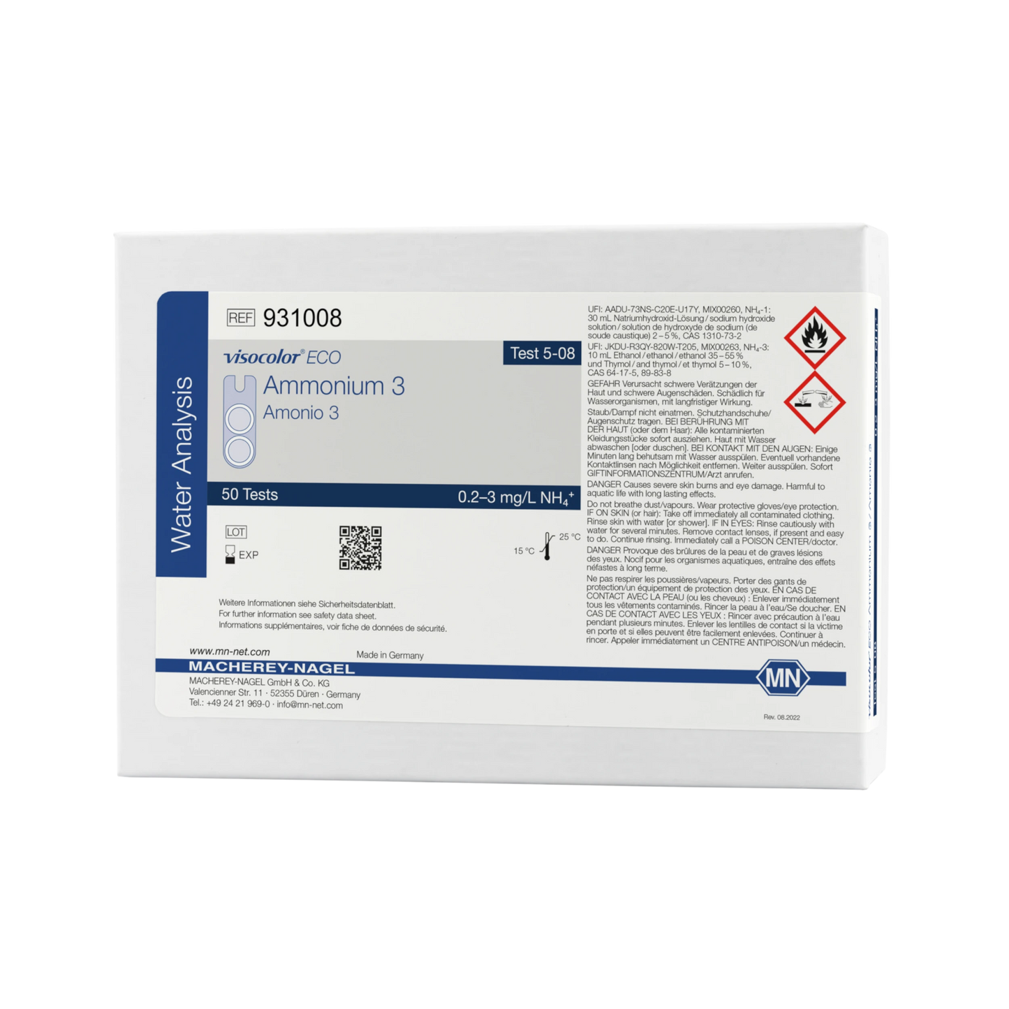 MACHEREY-NAGEL Kolorimetrischer Test VISOCOLOR ECO Ammonium 3 (931008)