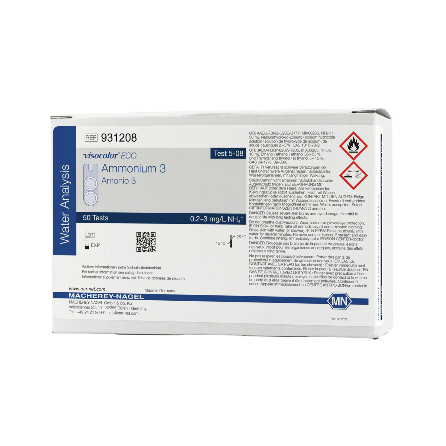 MACHEREY-NAGEL Kolorimetrischer Test VISOCOLOR ECO Ammonium 3 Nachfüllpackung (931208)