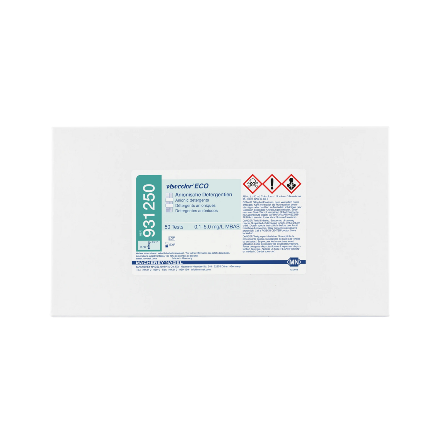 MACHEREY-NAGEL Kolorimetrischer Test VISOCOLOR ECO Anionische Detergentien, Nachfüllpackung (931250)