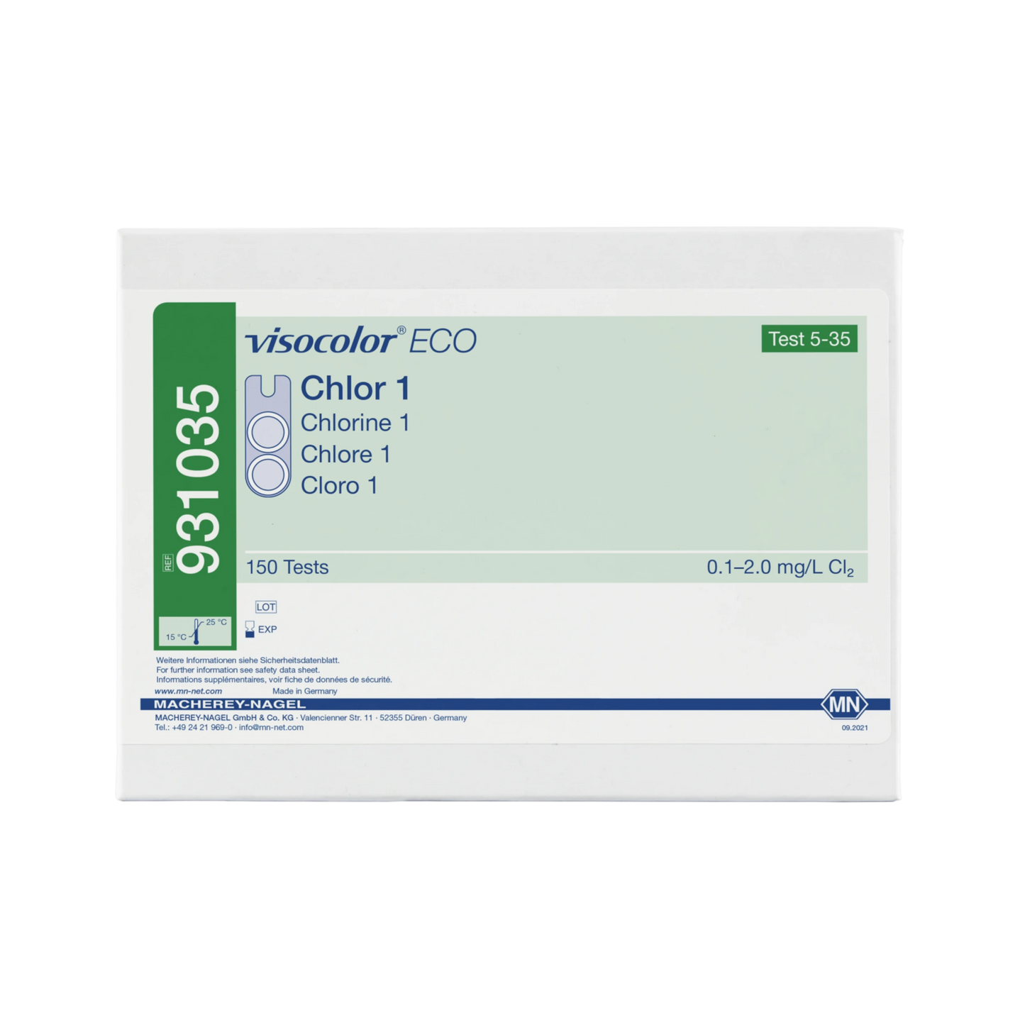 MACHEREY-NAGEL Kolorimetrischer Test VISOCOLOR ECO Chlor 1, frei und gesamt (931035)