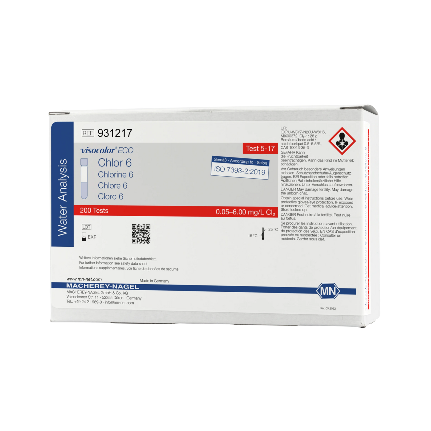 MACHEREY-NAGEL Kolorimetrischer Test VISOCOLOR ECO Chlor 6, frei und gesamt, Nachfüllpackung (931217)