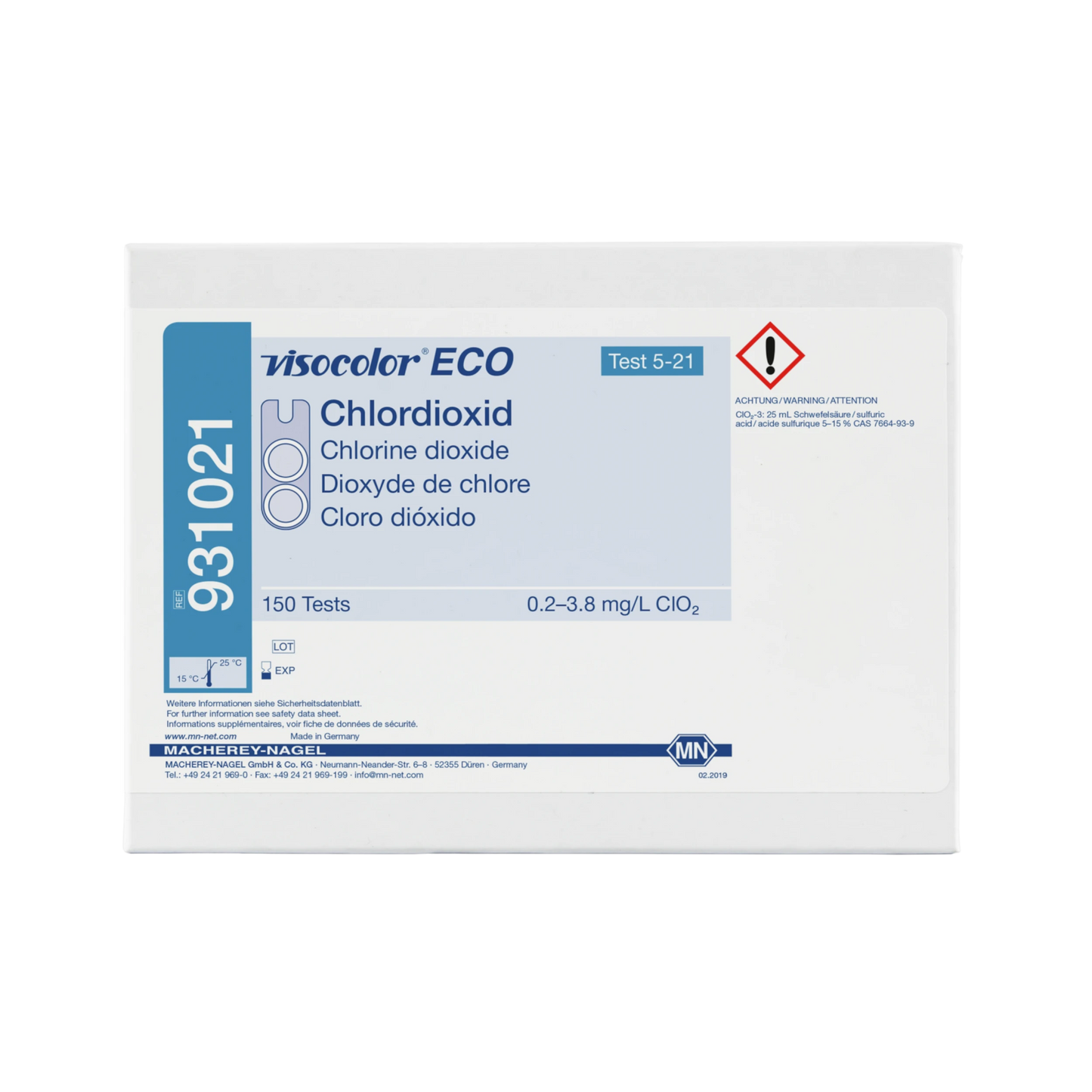 MACHEREY-NAGEL Kolorimetrischer Test VISOCOLOR ECO Chlordioxid (931021)