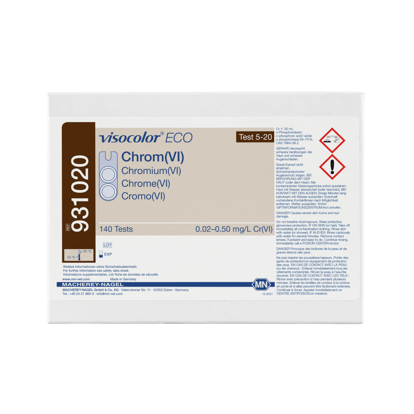 MACHEREY-NAGEL Kolorimetrischer Test VISOCOLOR ECO Chrom-VI (931020)