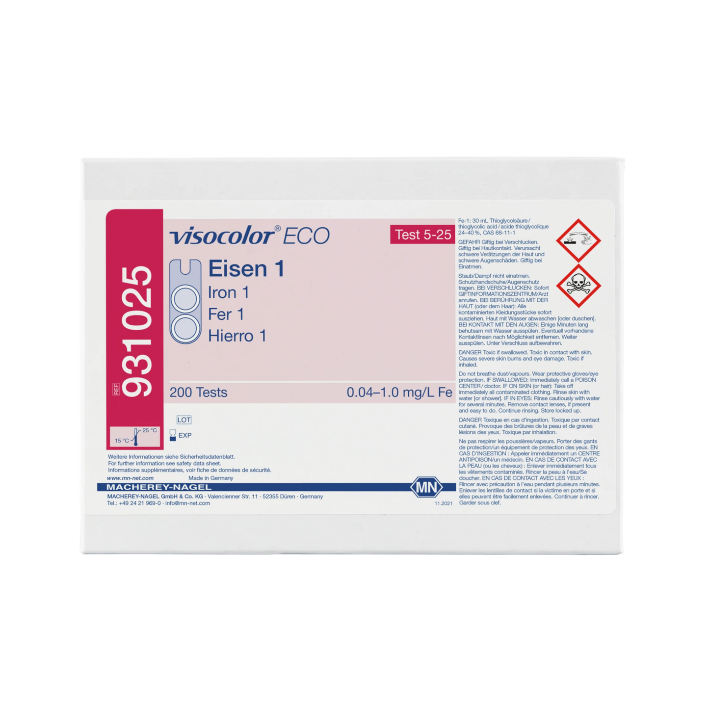 MACHEREY-NAGEL Kolorimetrischer Test VISOCOLOR ECO Eisen 1 (931025)