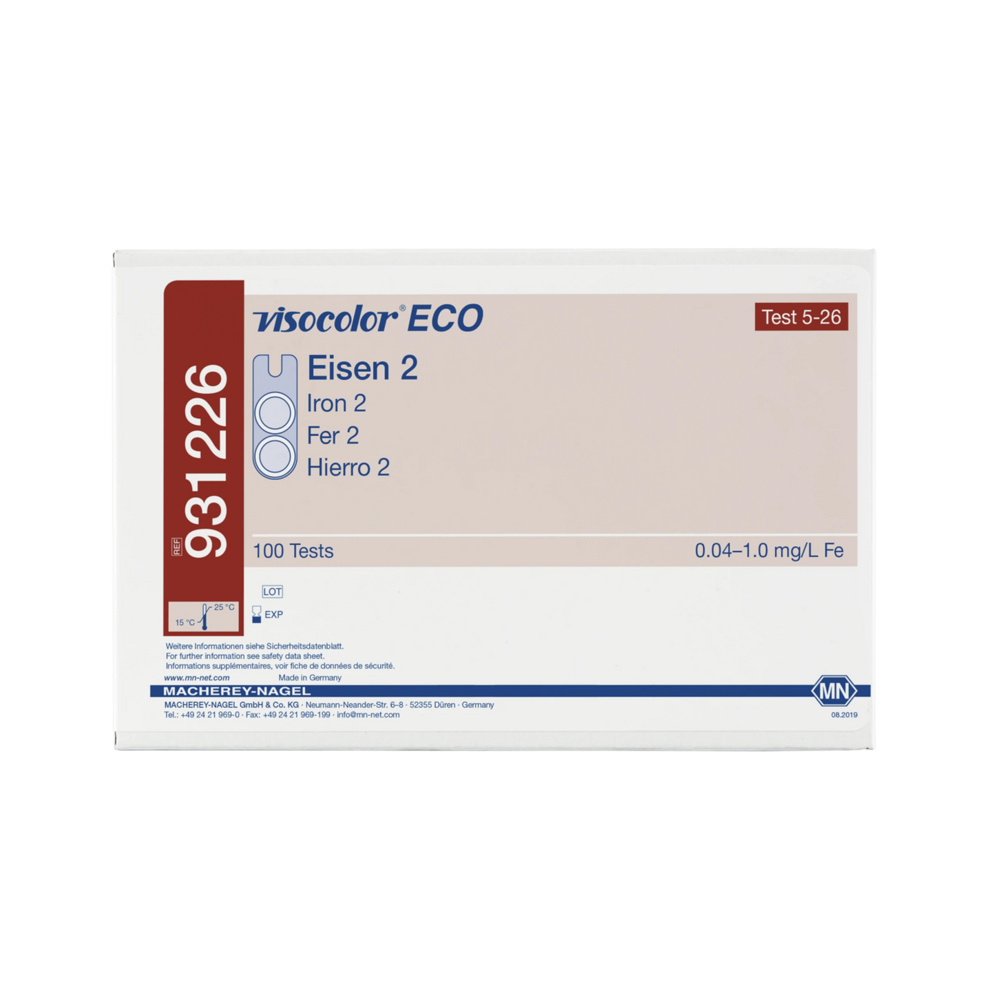 MACHEREY-NAGEL Kolorimetrischer Test VISOCOLOR ECO Eisen 2, Nachfüllpackung (931226)