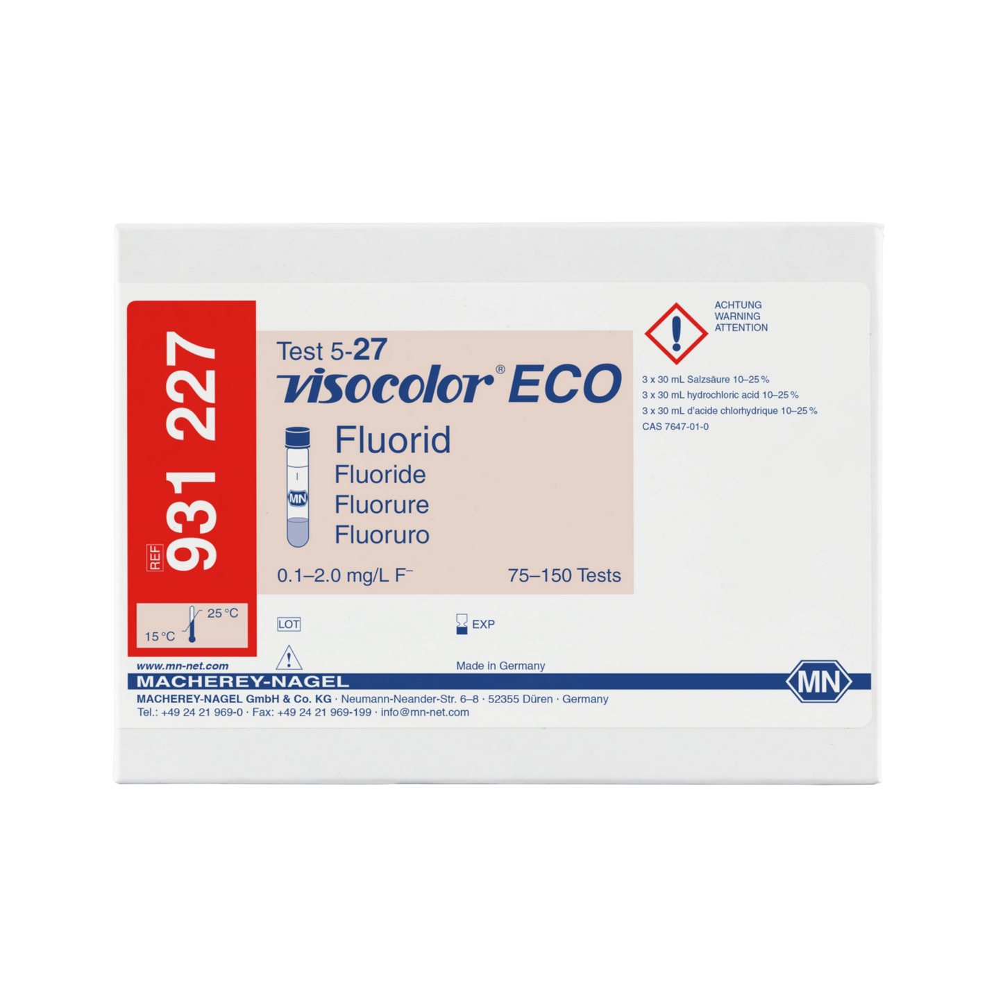 MACHEREY-NAGEL Kolorimetrischer Test VISOCOLOR ECO Fluorid, Nachfüllpackung (931227)