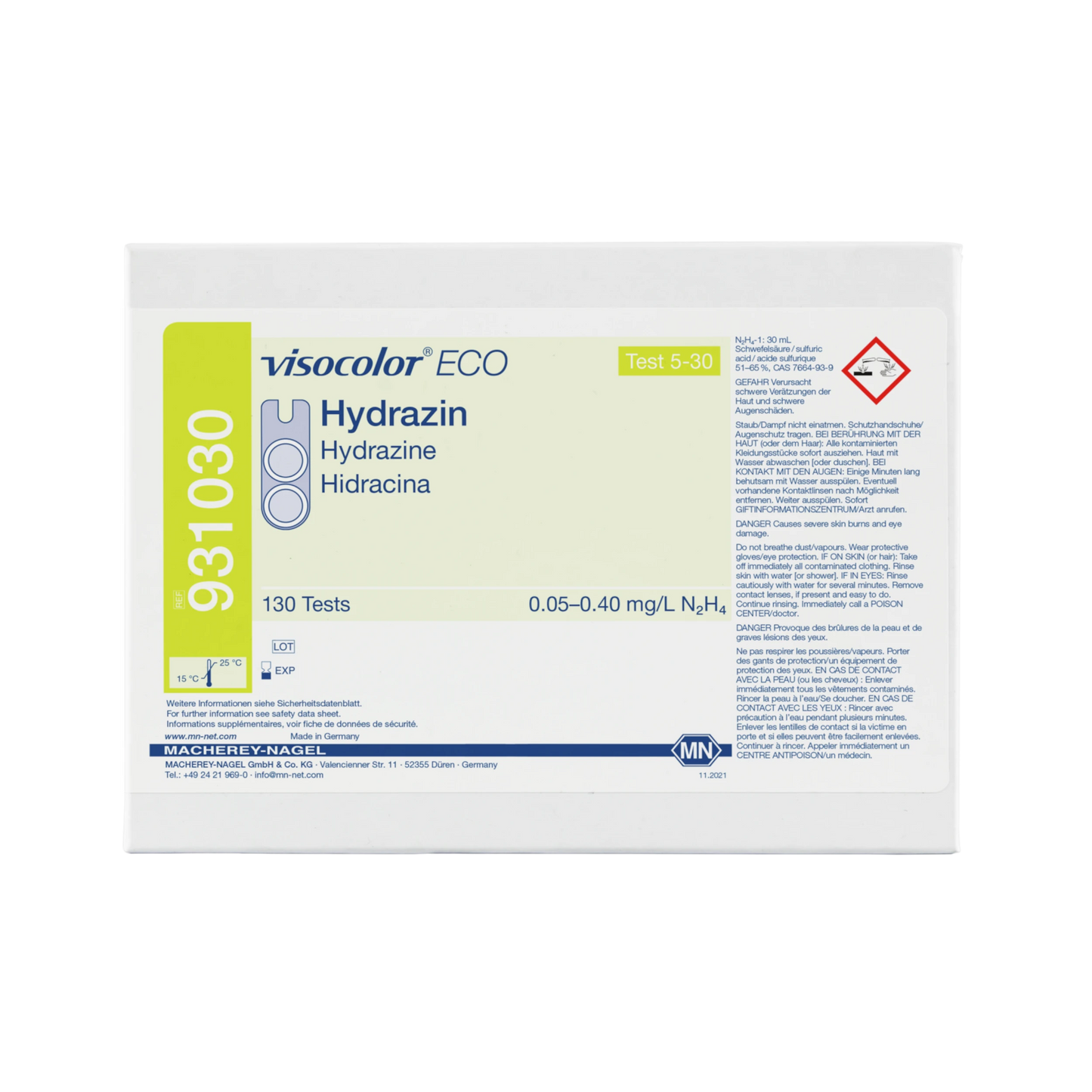 MACHEREY-NAGEL Kolorimetrischer Test VISOCOLOR ECO Hydrazin (931030)