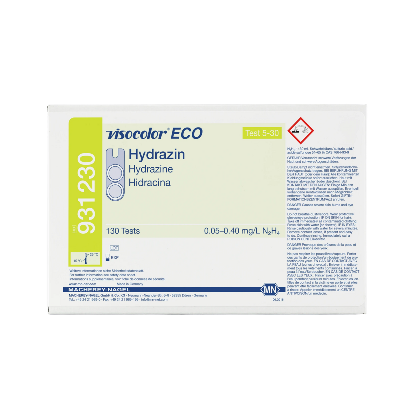 MACHEREY-NAGEL Kolorimetrischer Test VISOCOLOR ECO Hydrazin, Nachfüllpackung (931230)