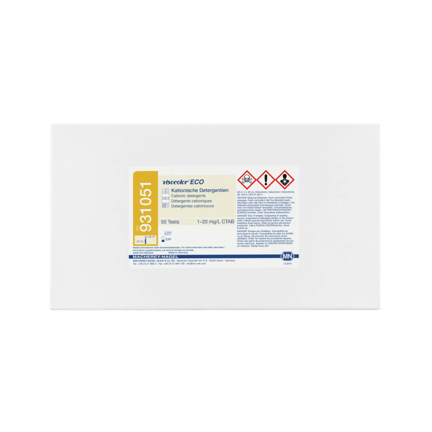 MACHEREY-NAGEL Kolorimetrischer Test VISOCOLOR ECO Kationische Detergentien (931051)