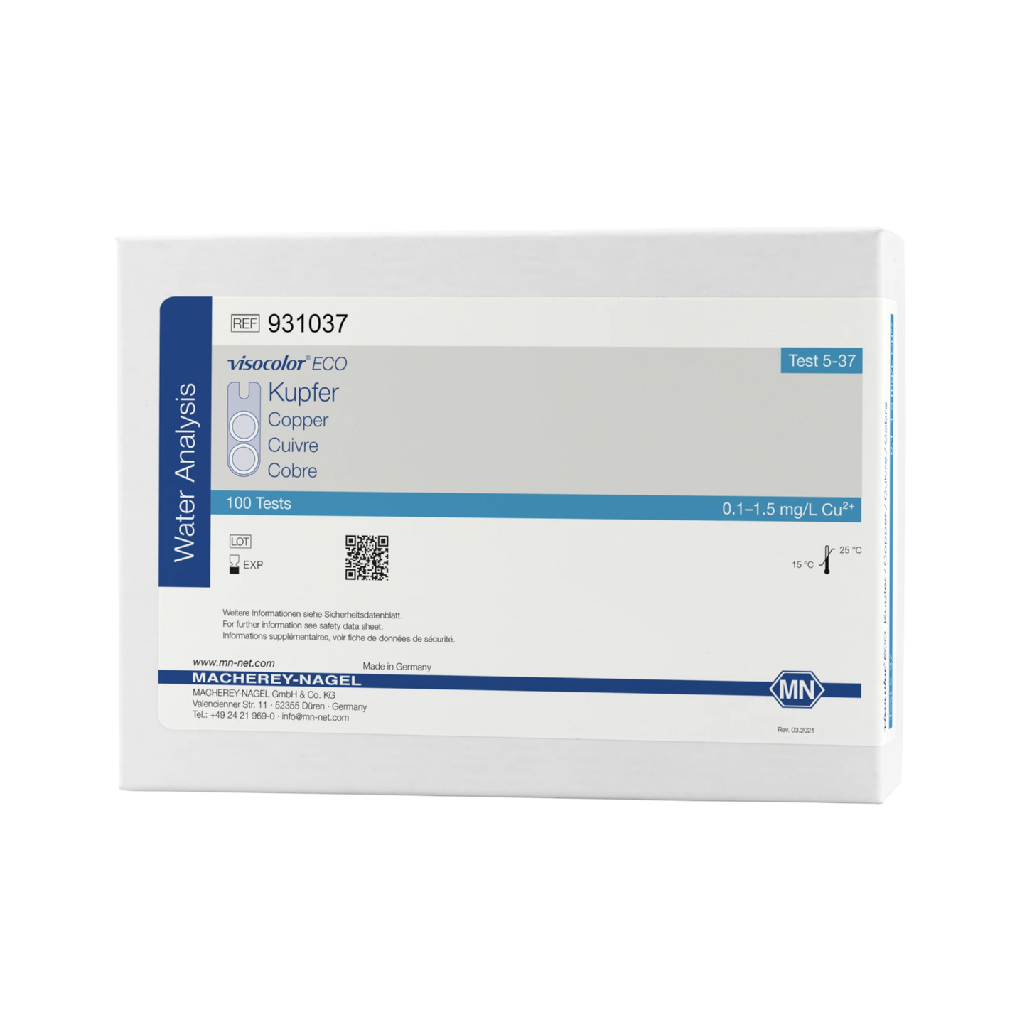 MACHEREY-NAGEL Kolorimetrischer Test VISOCOLOR ECO Kupfer (931037)