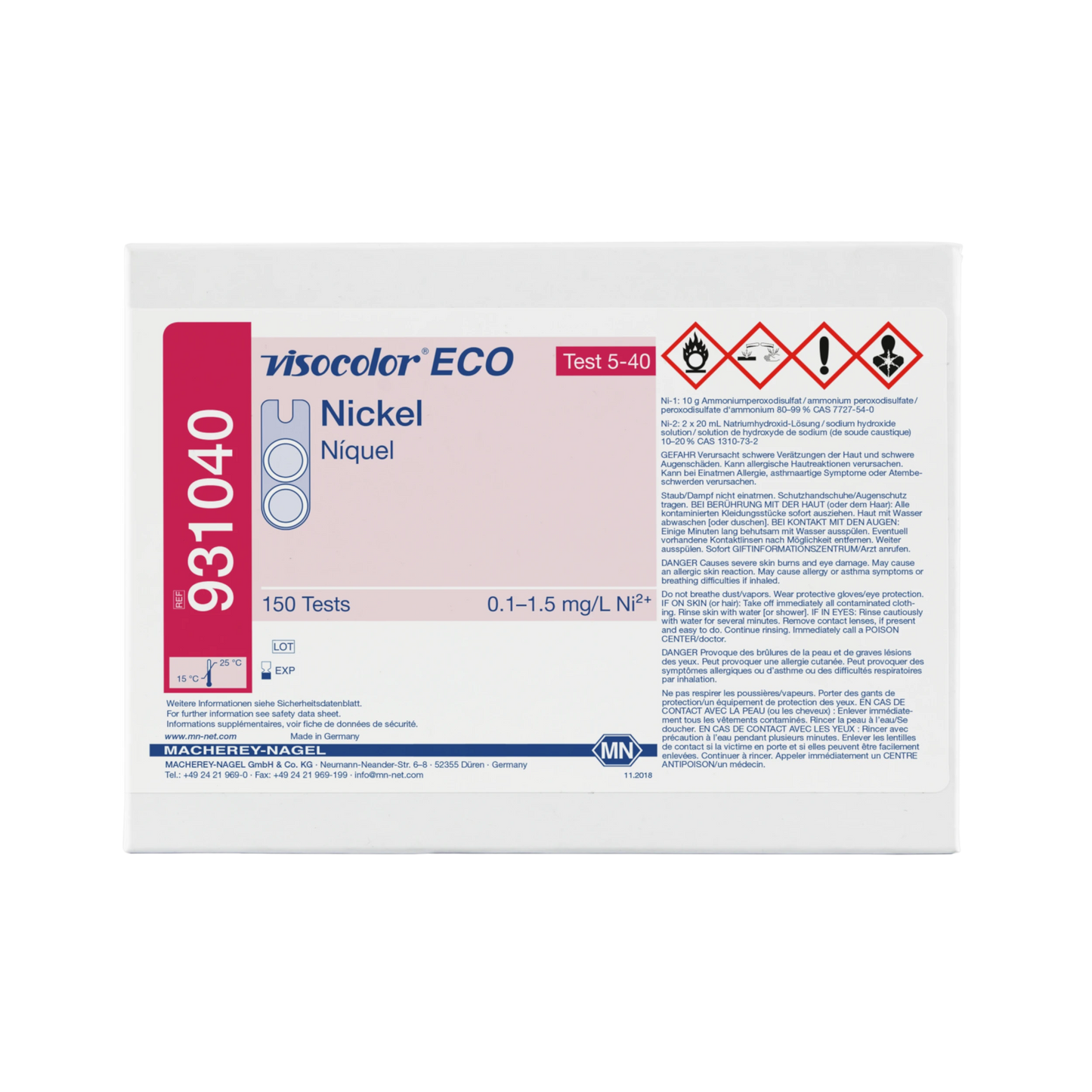MACHEREY-NAGEL Kolorimetrischer Test VISOCOLOR ECO Nickel (931040)