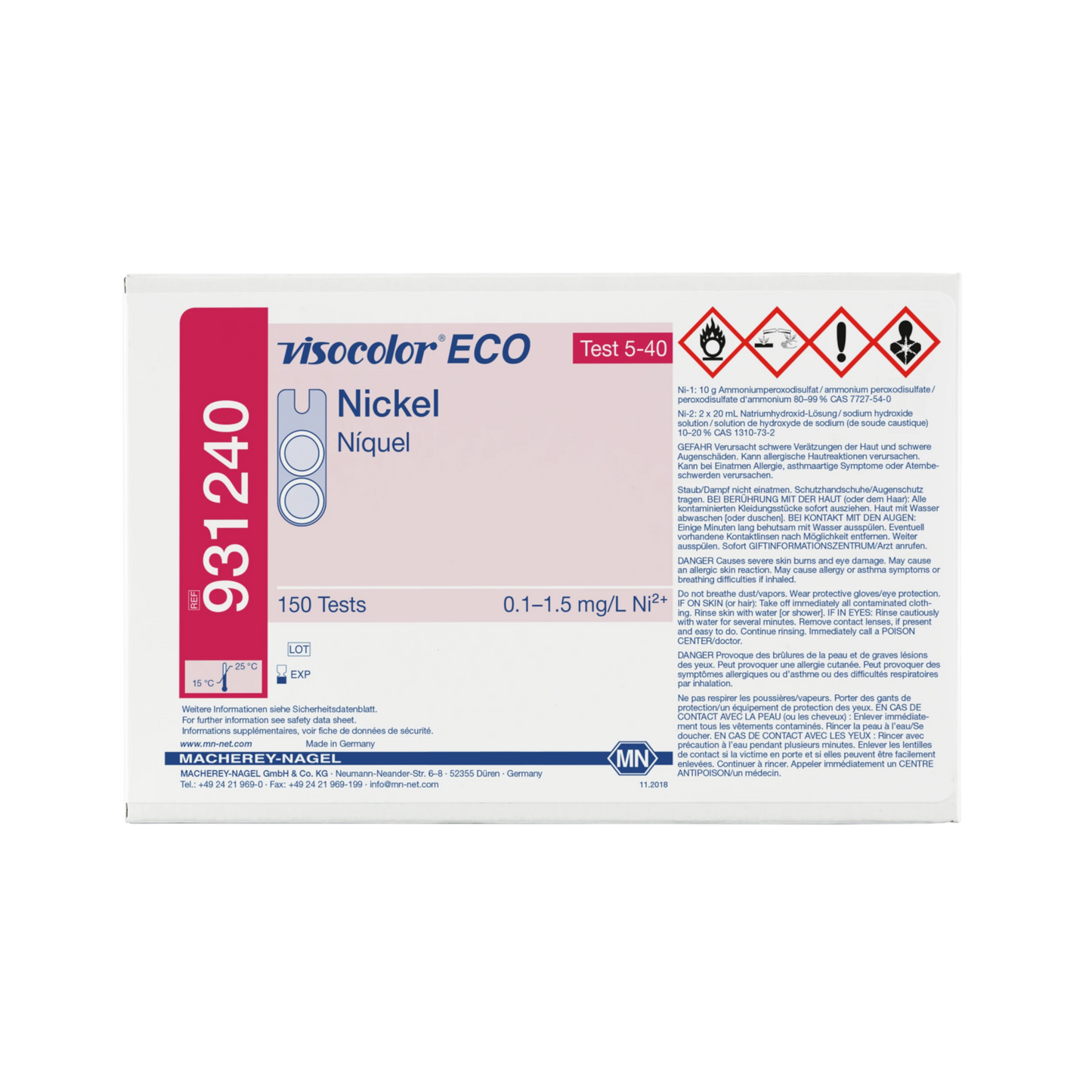 MACHEREY-NAGEL Kolorimetrischer Test VISOCOLOR ECO Nickel, Nachfüllpackung (931240)