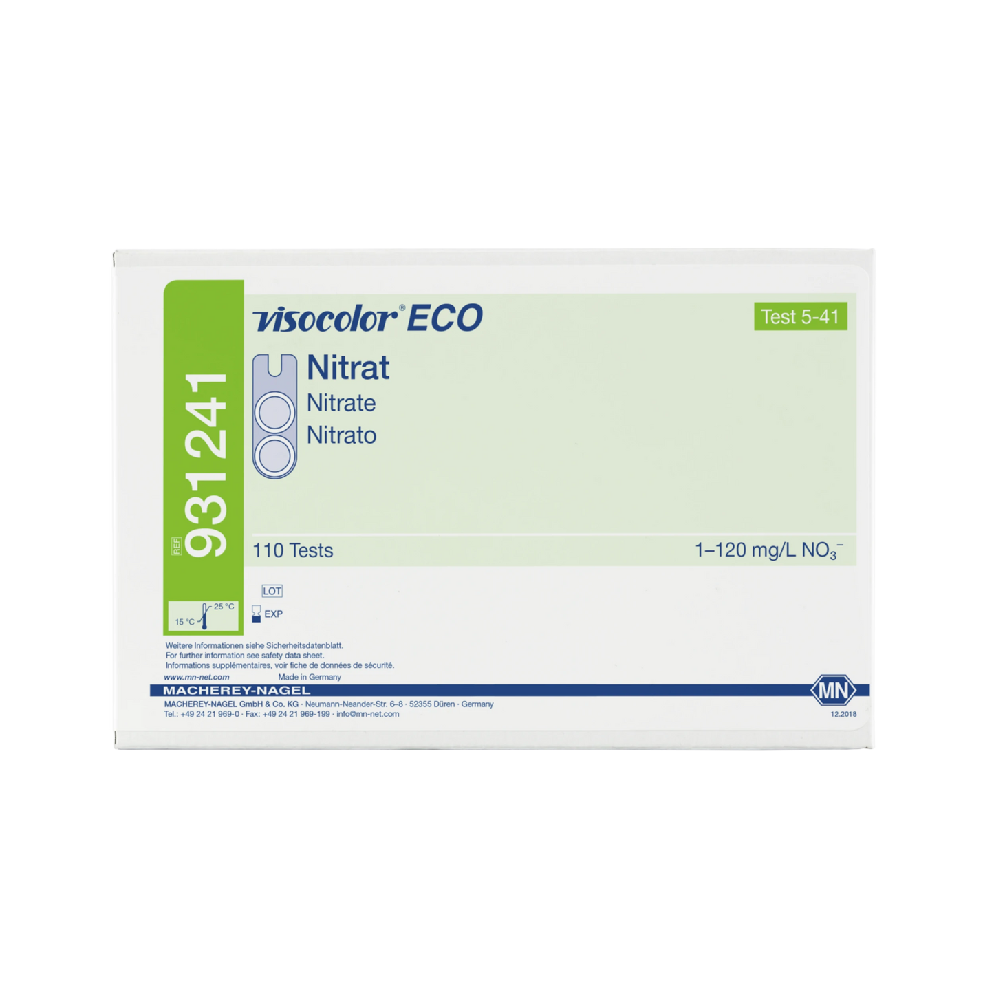 MACHEREY-NAGEL Kolorimetrischer Test VISOCOLOR ECO Nitrat Nachfüllpackung (931241)