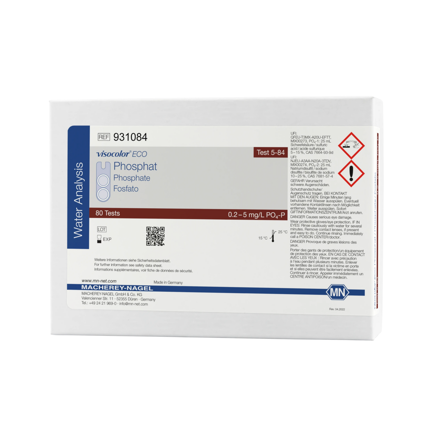 MACHEREY-NAGEL Kolorimetrischer Test VISOCOLOR ECO Phosphat (931084)