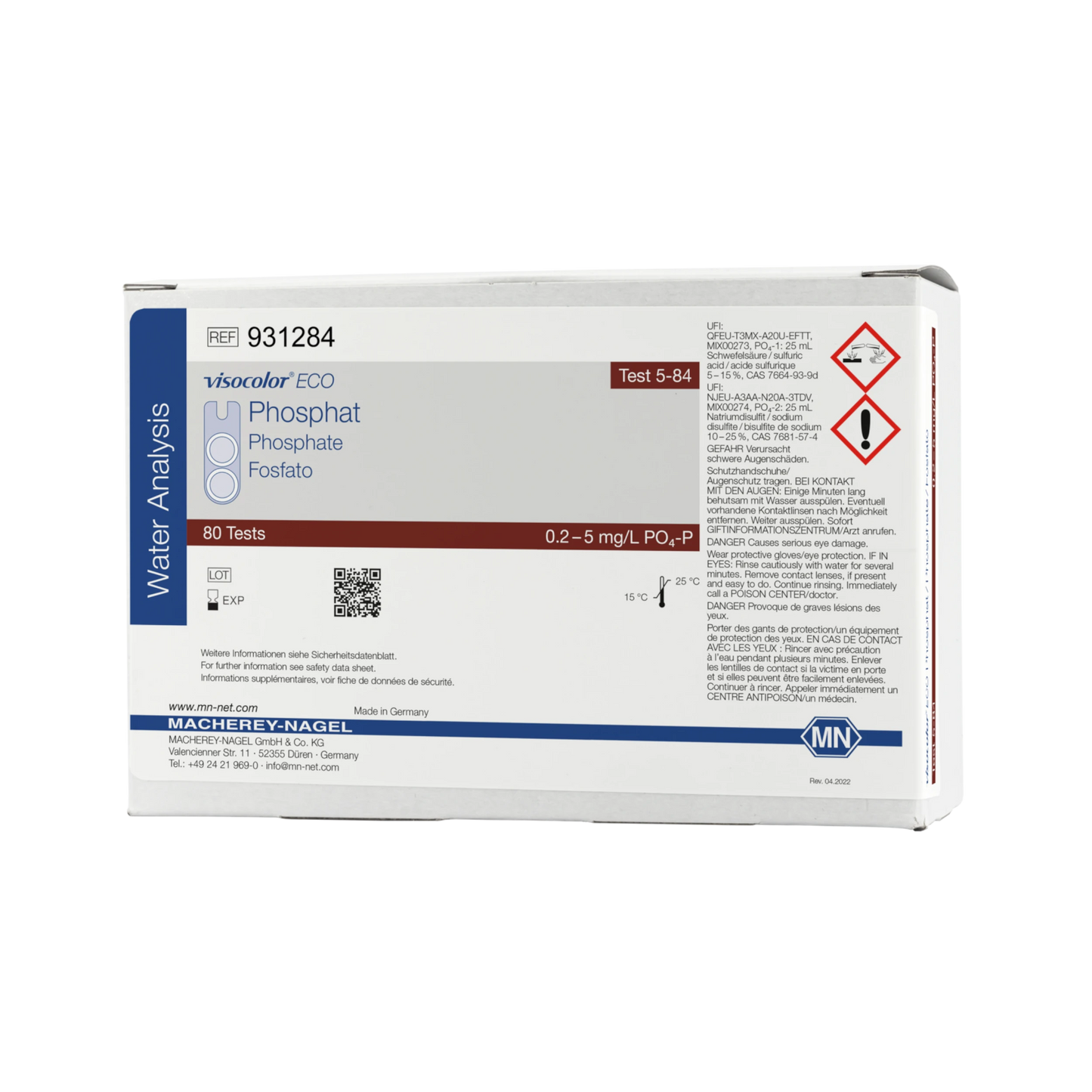 MACHEREY-NAGEL Kolorimetrischer Test VISOCOLOR ECO Phosphat Nachfüllpackung (931284)