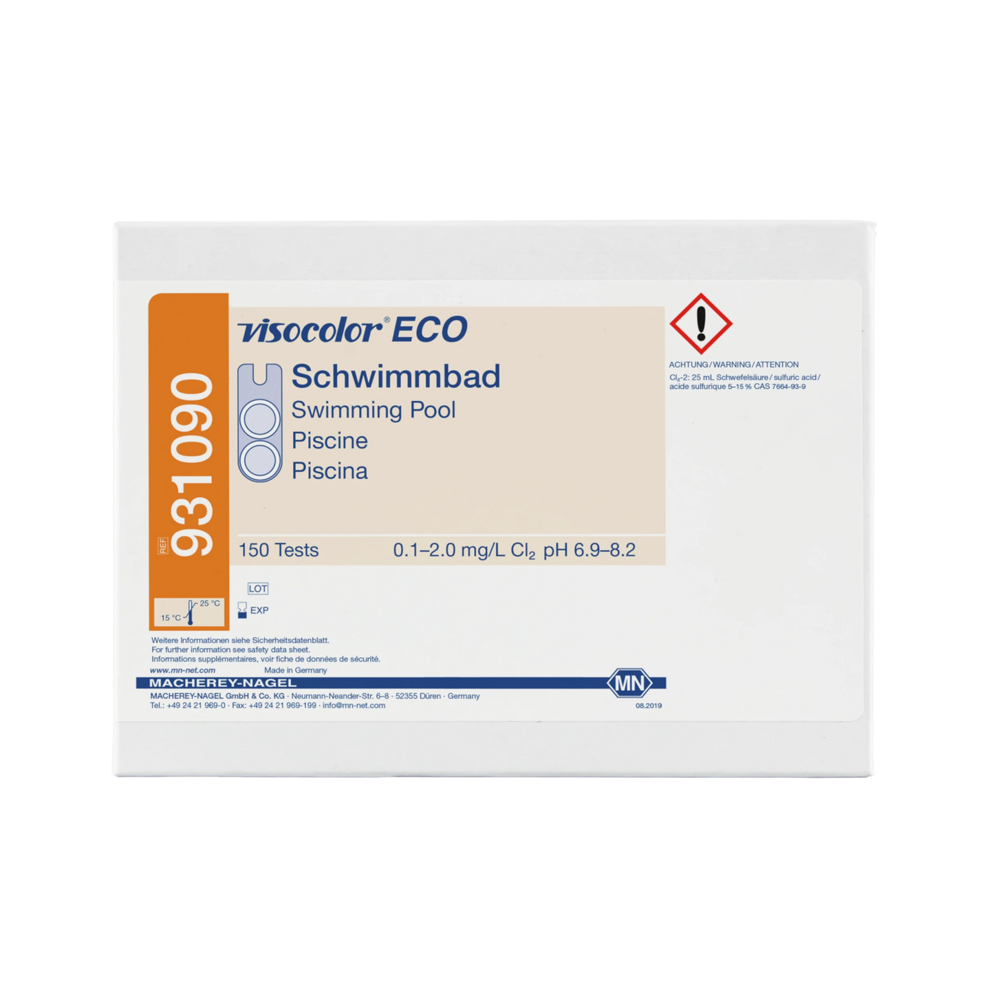 MACHEREY-NAGEL Kolorimetrischer Test VISOCOLOR ECO Schwimmbad - Chlor + pH (931090)