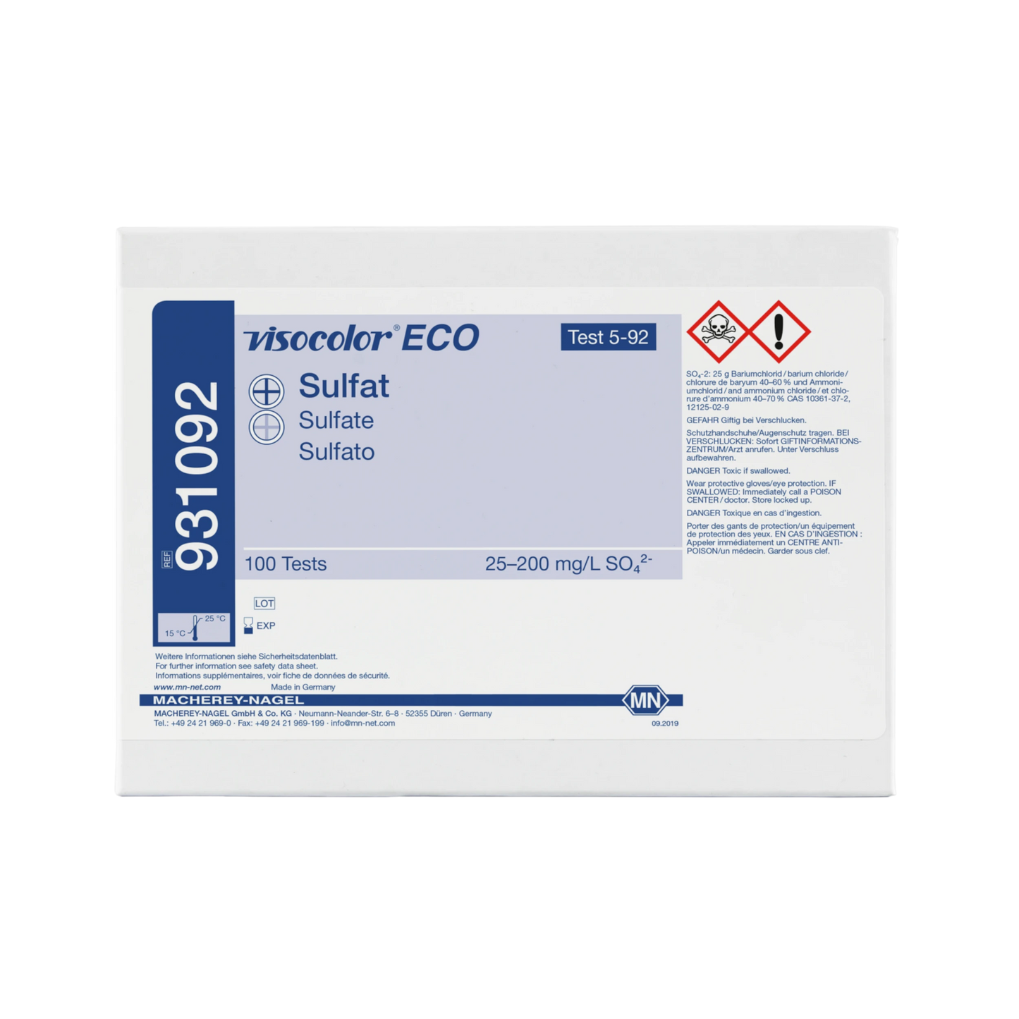 MACHEREY-NAGEL Kolorimetrischer Test VISOCOLOR ECO Sulfat (931092)