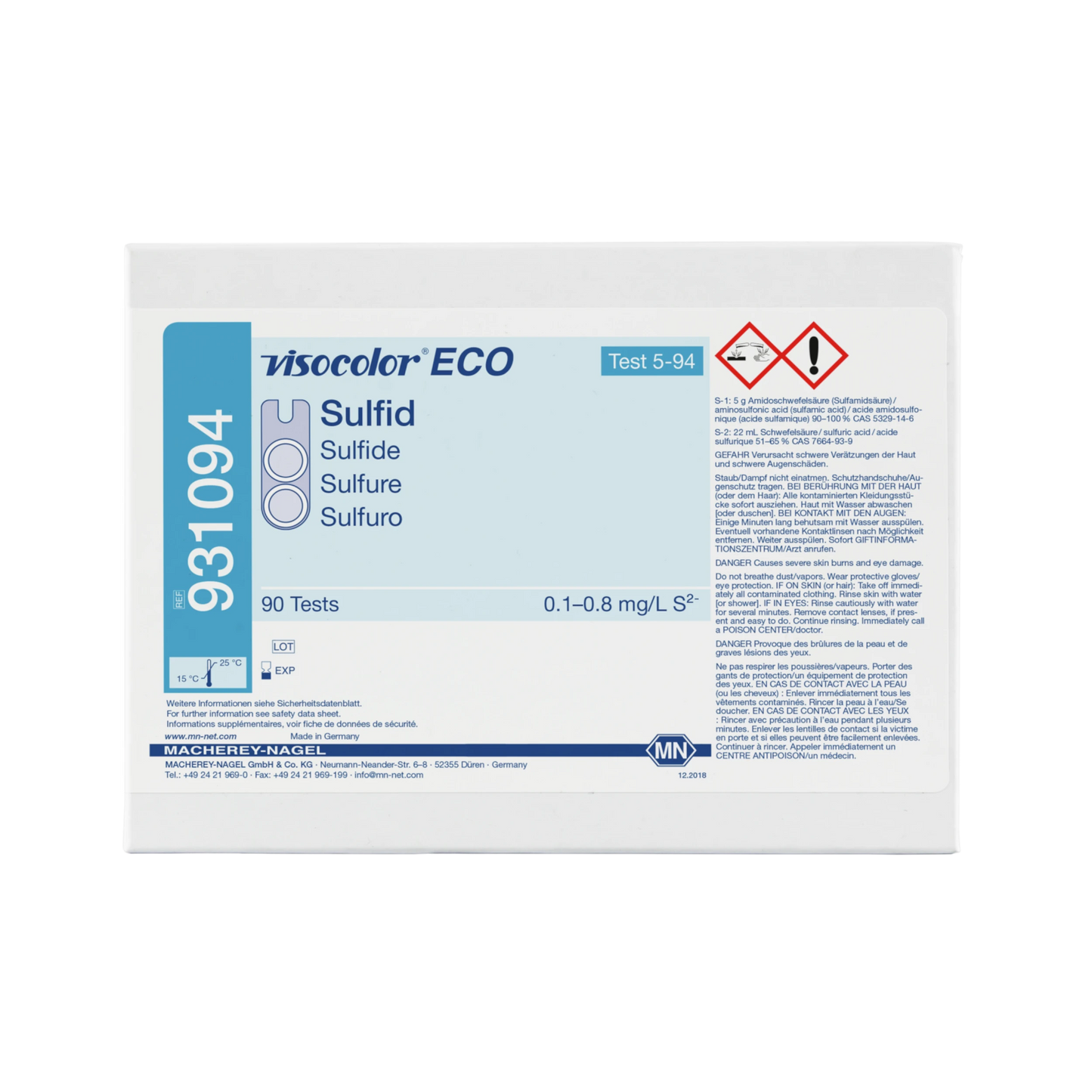 MACHEREY-NAGEL Kolorimetrischer Test VISOCOLOR ECO Sulfid (931094)
