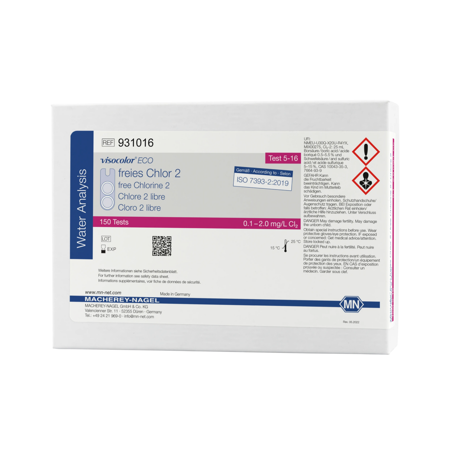 MACHEREY-NAGEL Kolorimetrischer Test VISOCOLOR ECO freies Chlor 2 (931016)