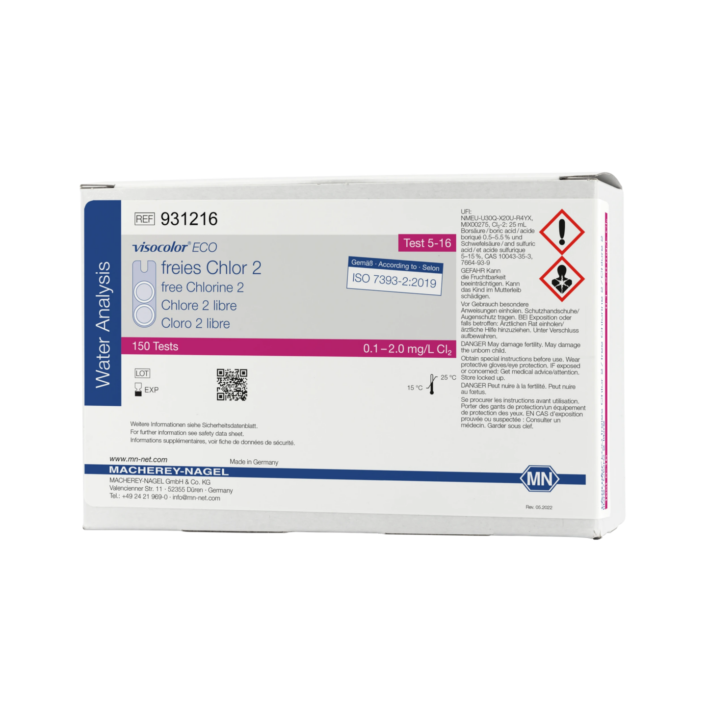 MACHEREY-NAGEL Kolorimetrischer Test VISOCOLOR ECO freies Chlor 2, Nachfüllpackung (931216)