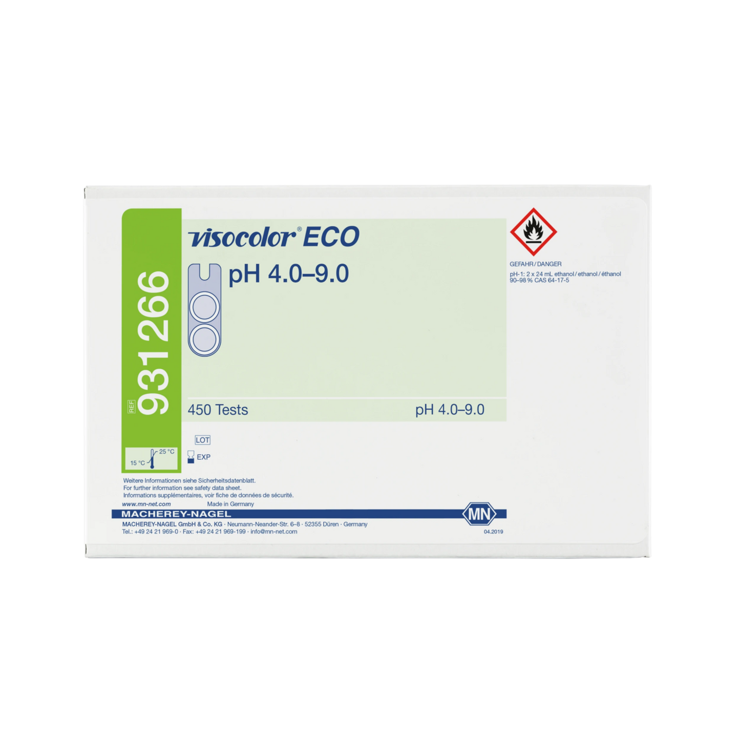 MACHEREY-NAGEL Kolorimetrischer Test VISOCOLOR ECO pH 4,0-9,0, Nachfüllpackung (931266)