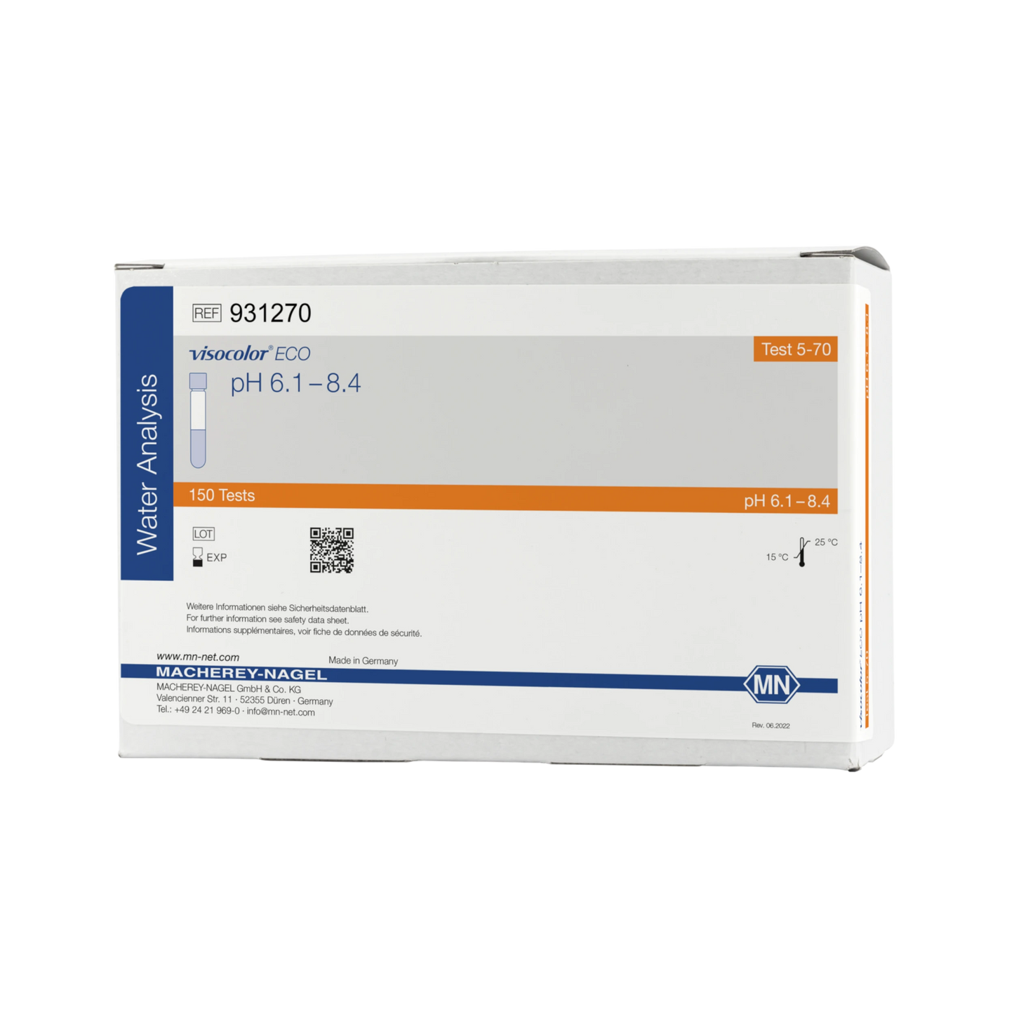 MACHEREY-NAGEL Kolorimetrischer Test VISOCOLOR ECO pH 6,1-8,4, Nachfüllpackung (931270)