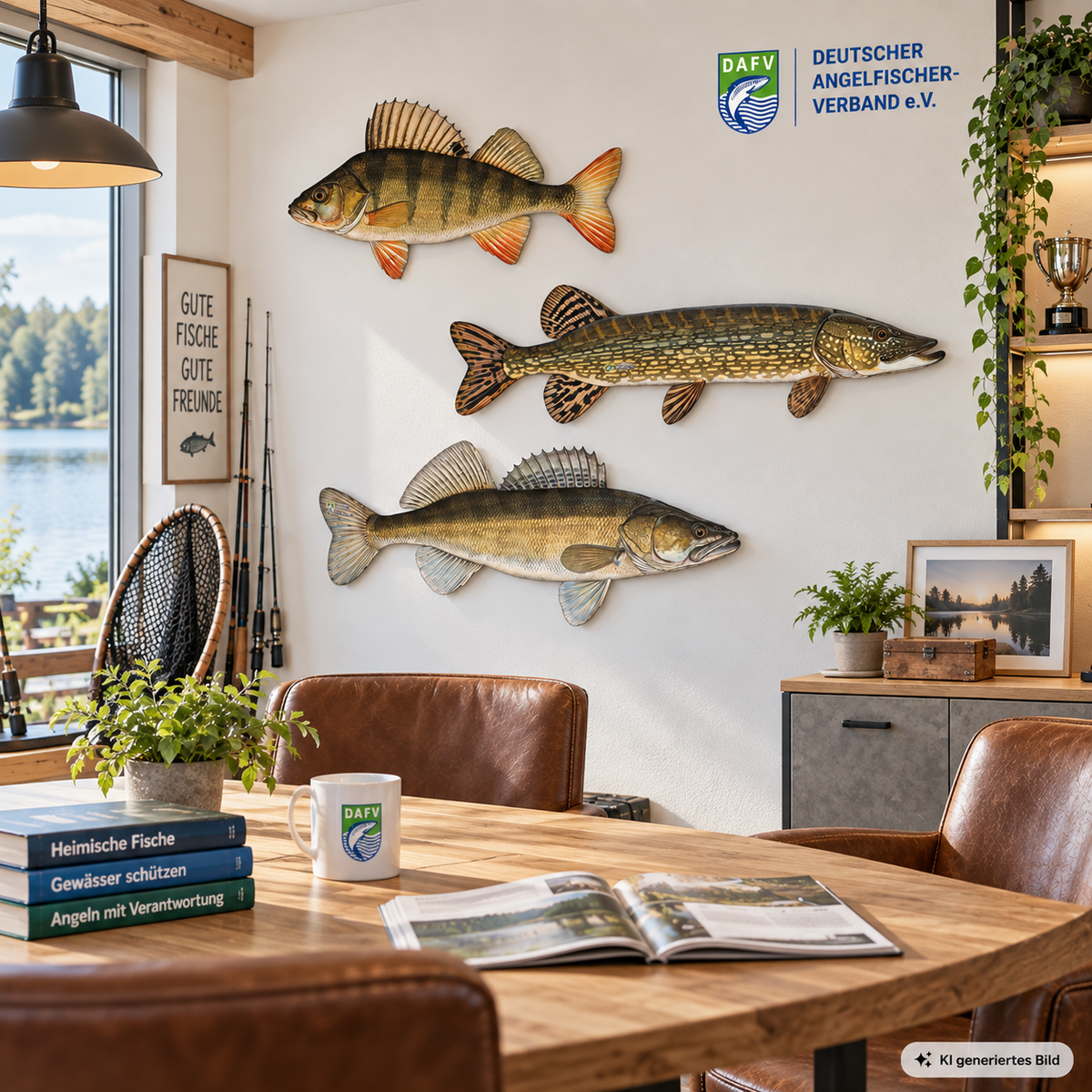 Konturenfisch-Bundle „Heimische Raubfische“, Zander, Barsch und Hecht