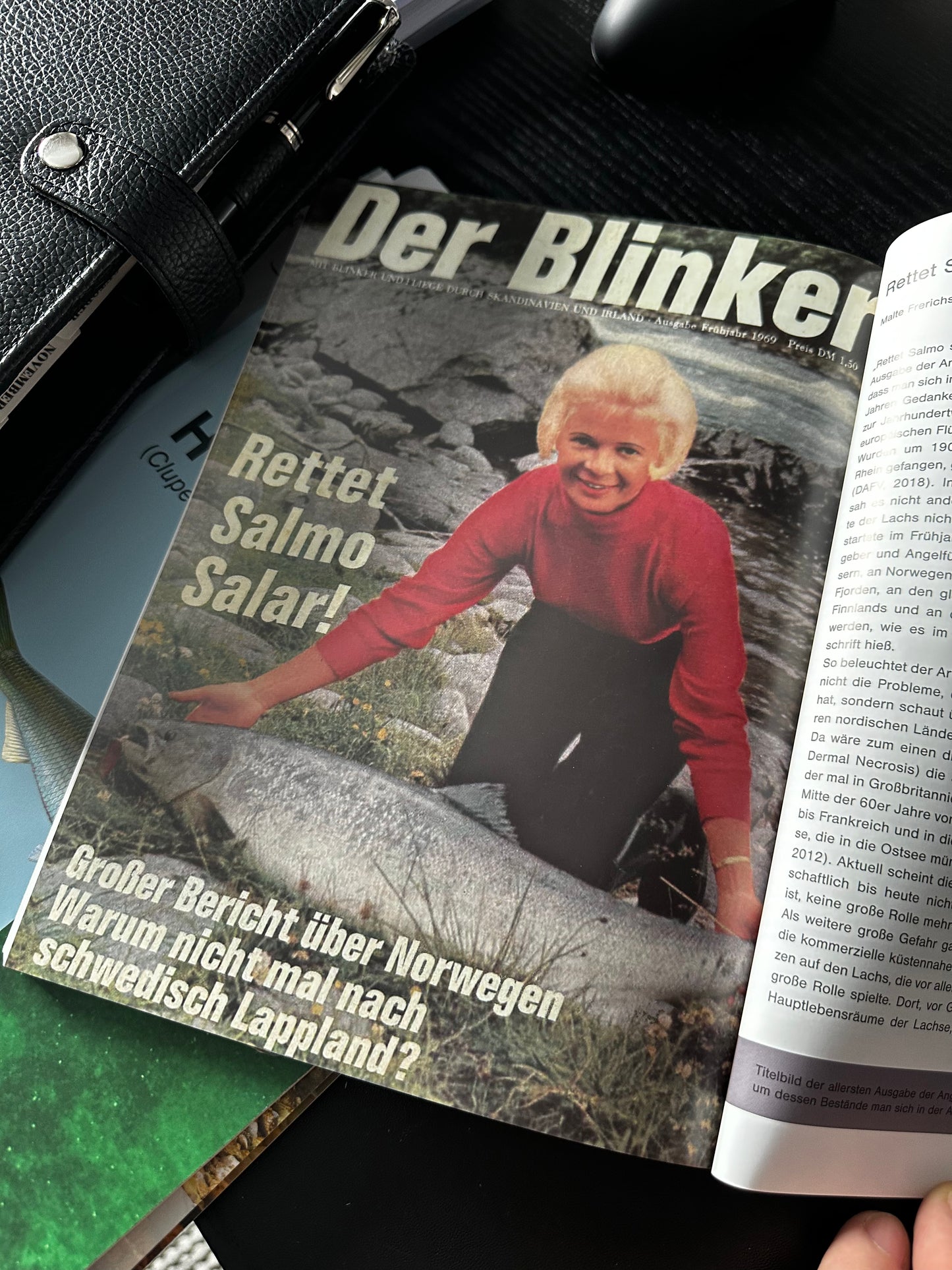 In der ersten Ausgabe des BLINKER, 1969, ging es bereits um die Rettung des Laches (Salmo salar).