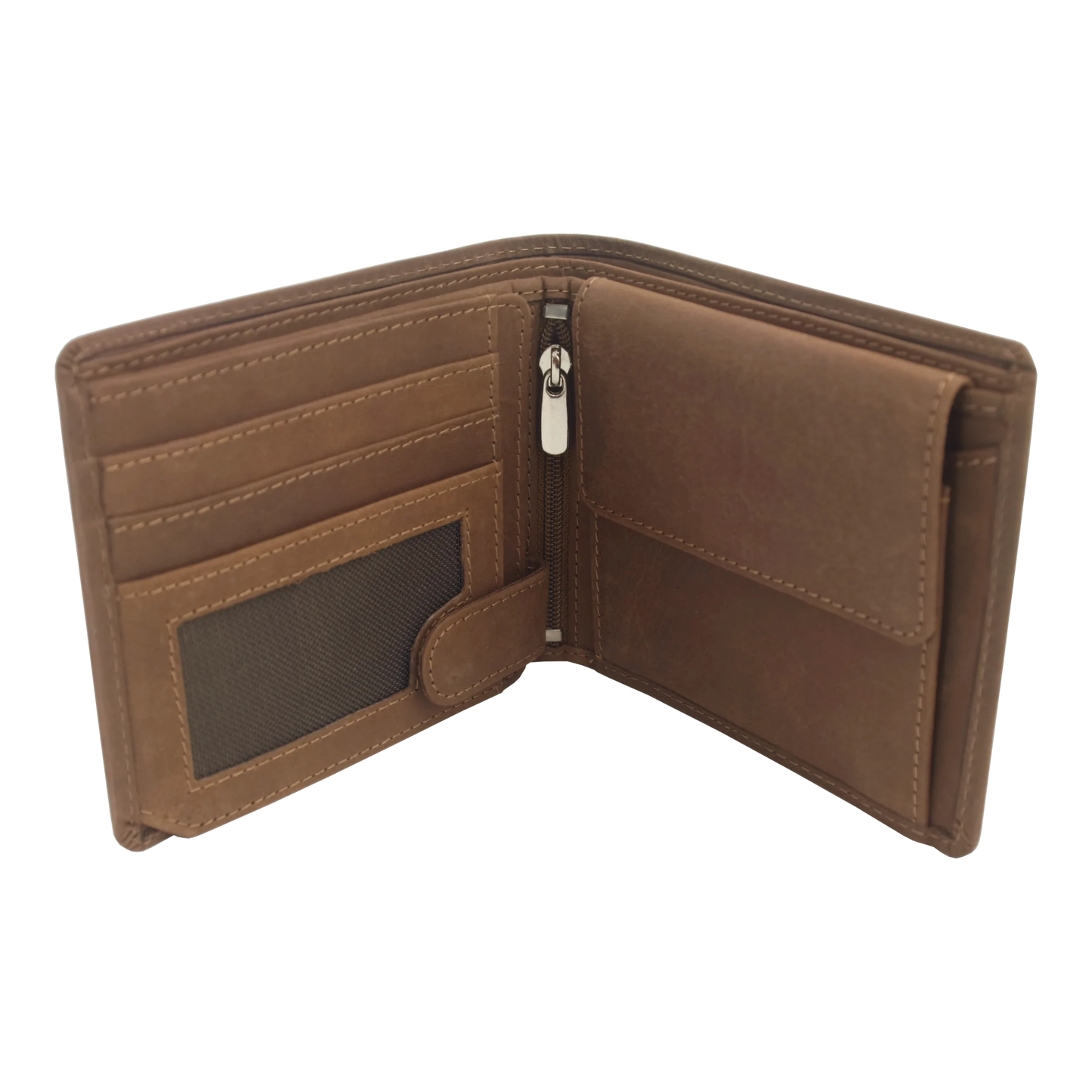 Viel Platz und Ordnung bietet dieses solide Portemonnaie aus Rindsleder.