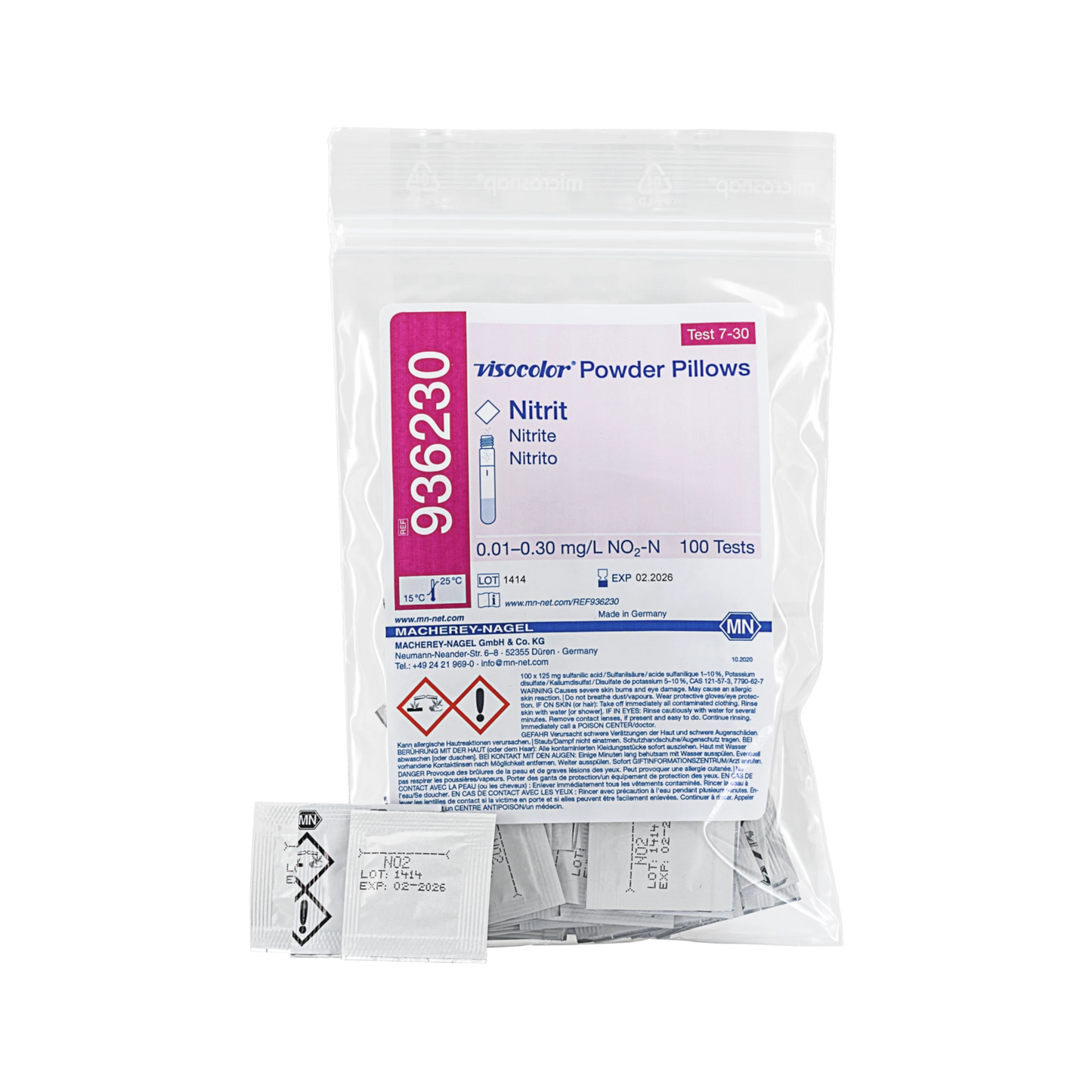 MACHEREY-NAGEL VISOCOLOR Powder Pillows Nitrit - 100 photometrische Teste (936230)