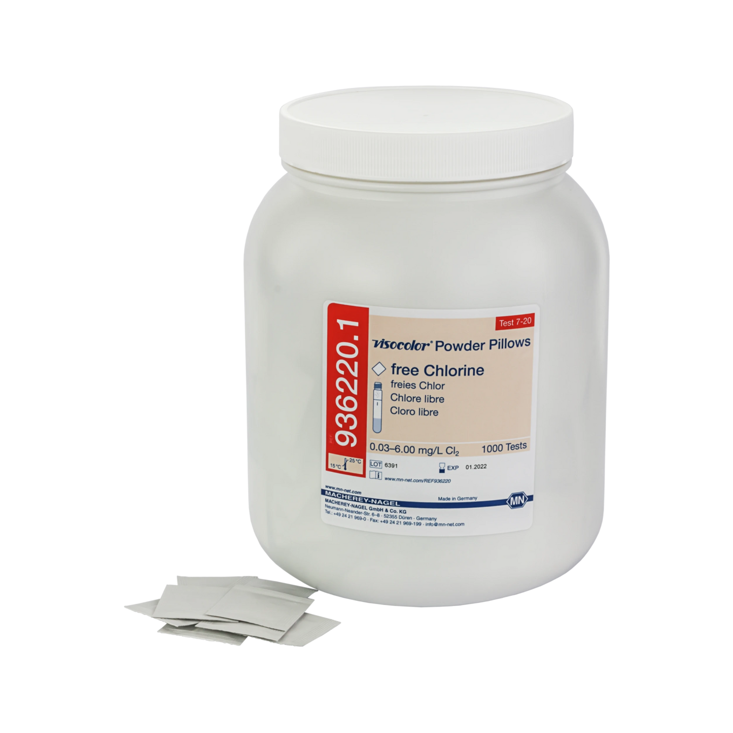 MACHEREY-NAGEL VISOCOLOR Powder Pillows freies Chlor - 1000 photometische Teste (936220.1)