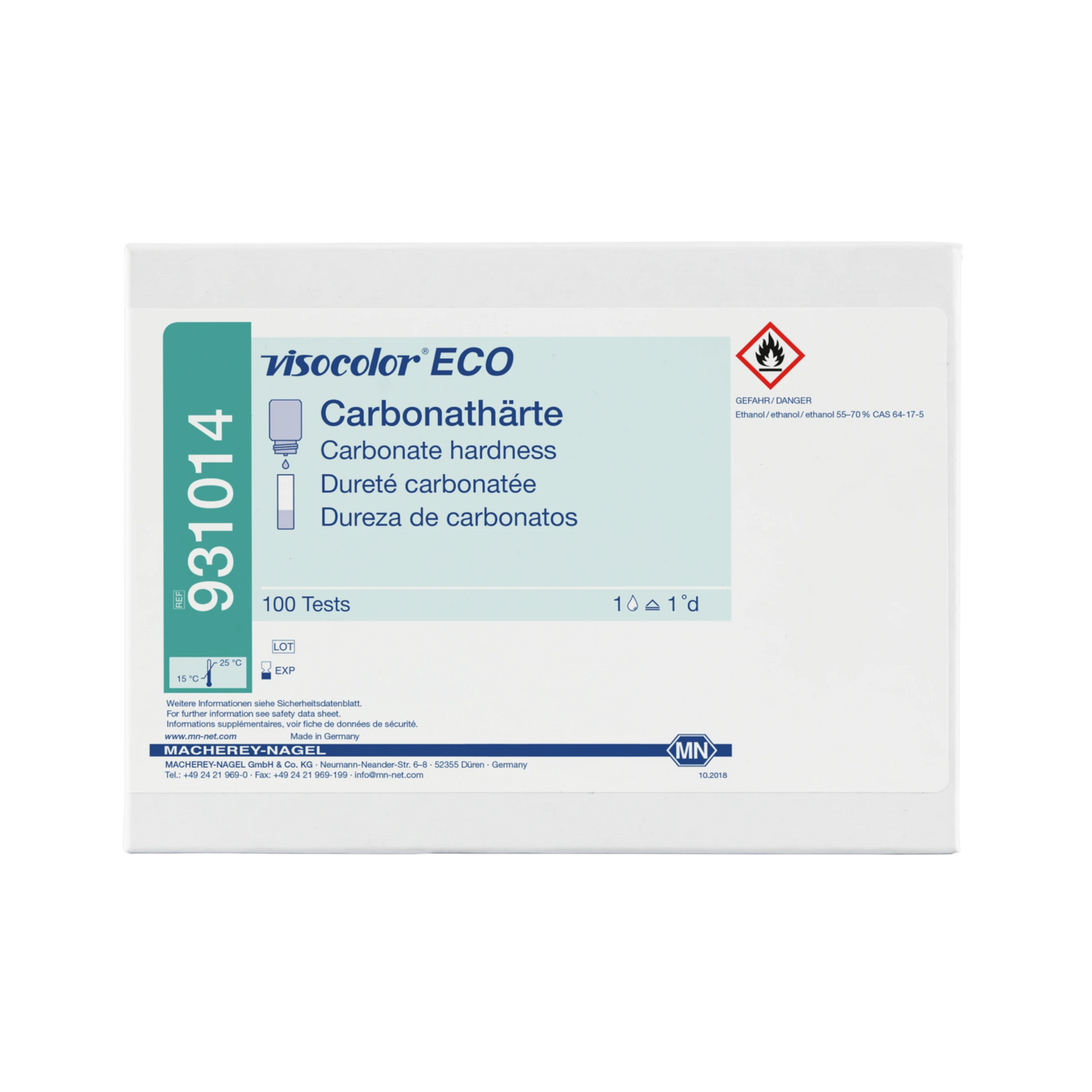 MACHEREY-NAGEL Titrimetrischer Test VISOCOLOR ECO Carbonathärte (931014)