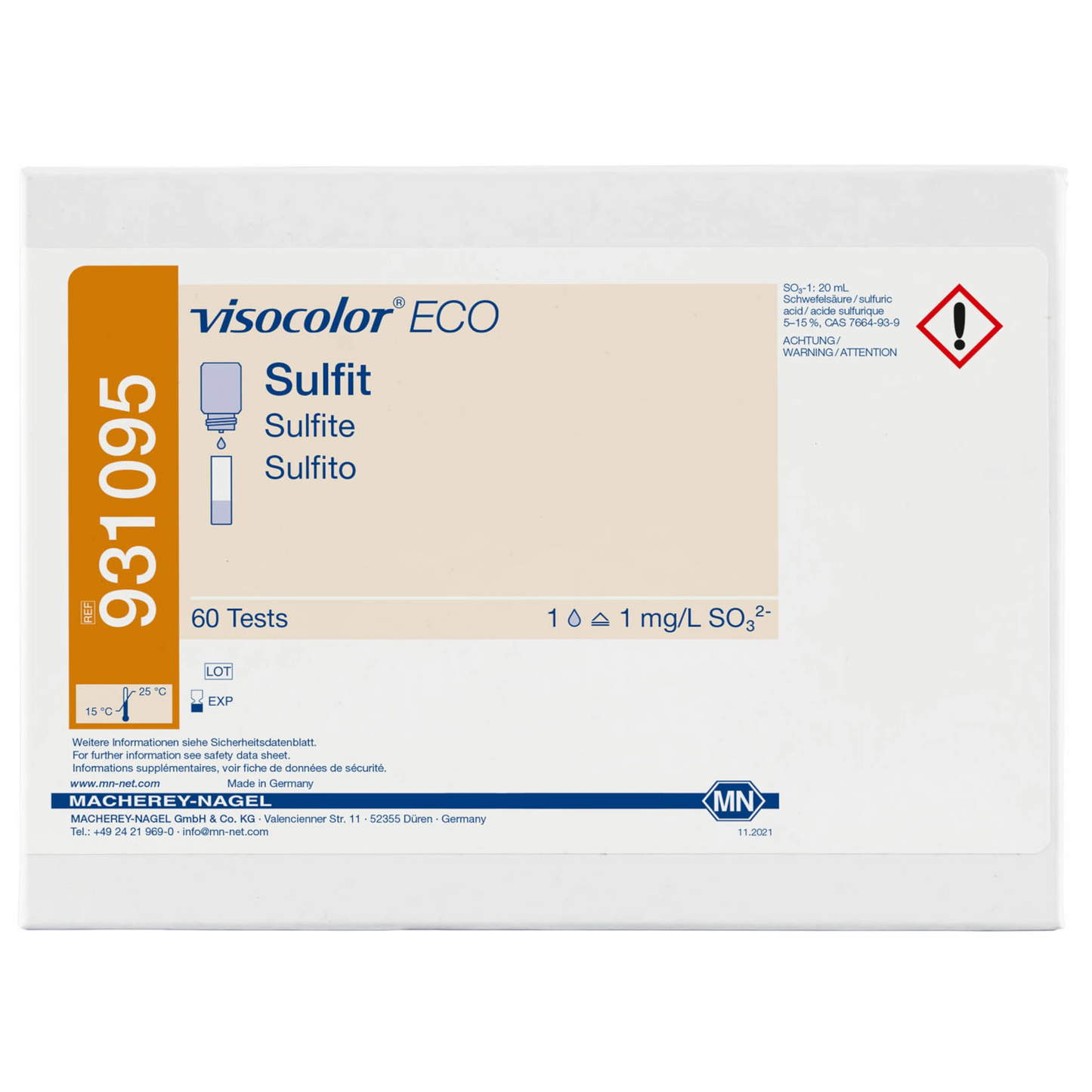 MACHEREY-NAGEL Titrimetrischer Test VISOCOLOR ECO Sulfit (931095)