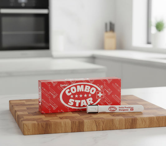 Handlich und einfach zu benutzen: Der Combo Star Messerschärfer ist auch ideal für die Küche.