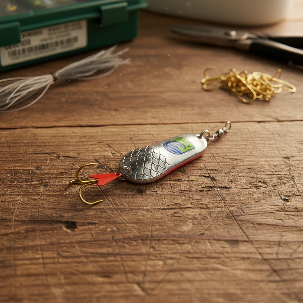 Der klassische Effzett-Blinker, 22 Gramm schwer, mit DAFV-Logo.