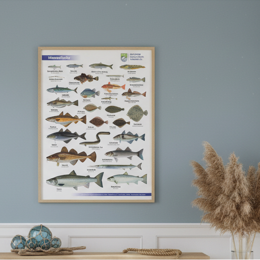 Das Poster Meeresfische aus Nordsee und Ostsee.