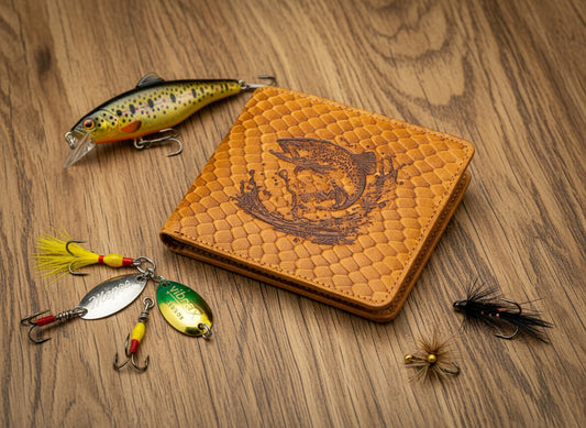 Das neue Portemonnaie (Geldbörse) Forelle mit Schuppenprägung ist ein echter Hingucker.