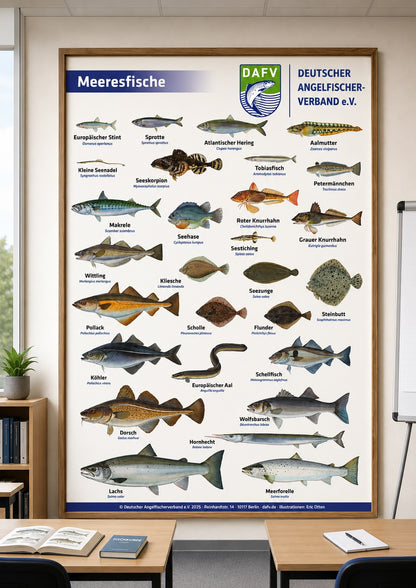 Poster mit Meeresflächen, gezeichnet von Eric Otten für den DAFV