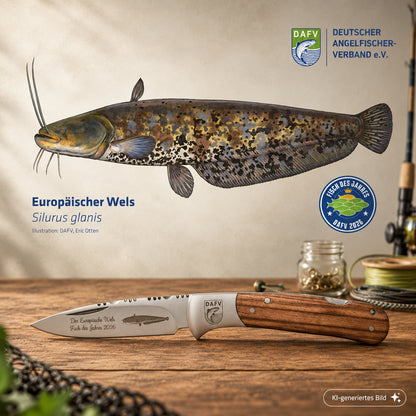 DAFV Wels-Bundle – Messer + Poster „Fisch des Jahres 2026“