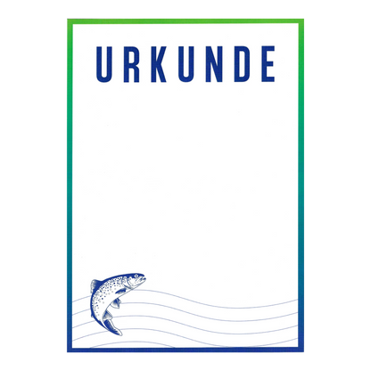 Urkunde „DAFV Forelle“ – CI-Urkunde in Verbandsfarben, Feinleinenkarton, 10 Stück