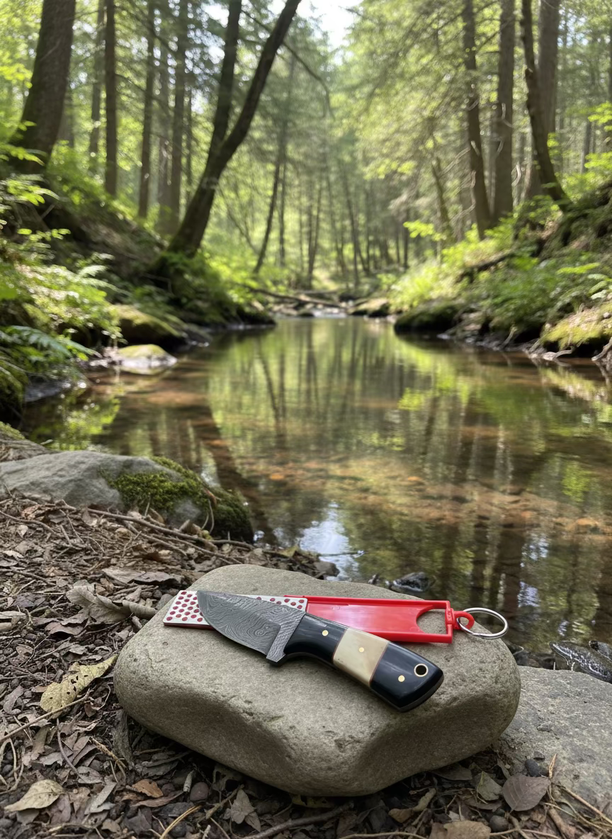 Perfekt für unterwegs: der Messerschärfer wiegt nur 30 Gramm.