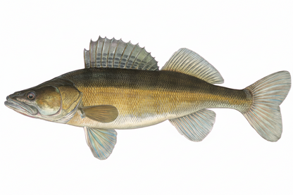 Der Zander als Konturenfisch, gezeichnet von Eric Otten