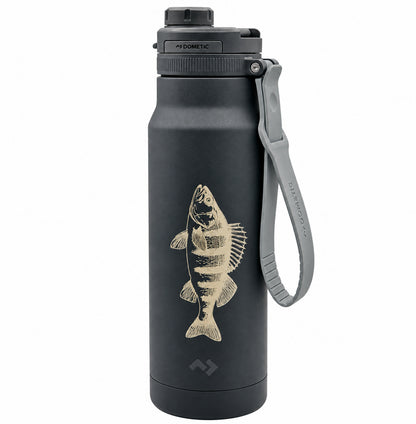 Dometic Chug Bottle Thermoskanne (dunkelgrau) – 1 l mit Fischmotiv | Exklusiv im DAFV.Shop