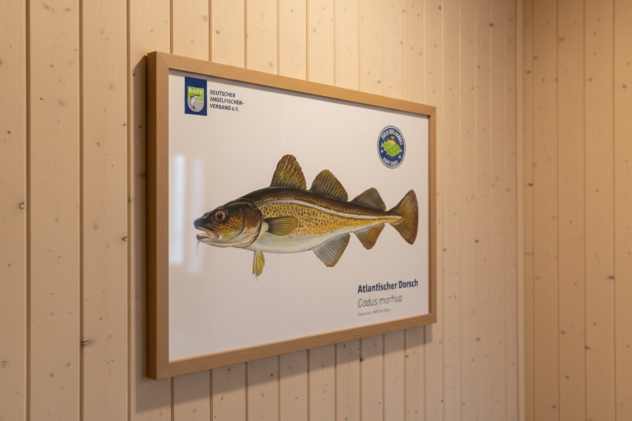 DAFV Fisch-Poster „Atlantischer Dorsch (Gadus morhua)“ – Lehr- und Deko-Poster