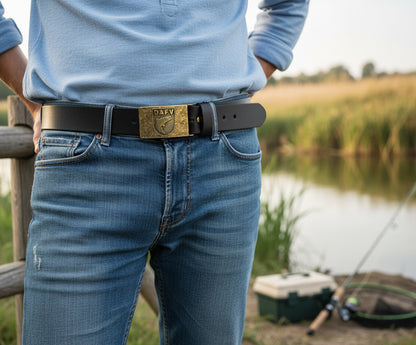 Die DAFV-Gürtelschnalle mit der Forelle kann sich wirklich sehen lassen.