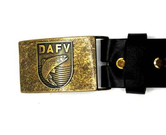 DAFV Gürtelschnalle  in Altmessing für 4 cm breite Gürtel